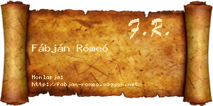 Fábján Rómeó névjegykártya